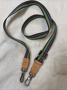 Consuela Multicolor Woven Strap with Tan Leather Ends